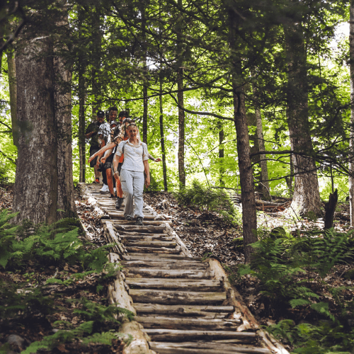 Hikers enjoying scenic trails at Milford Knob