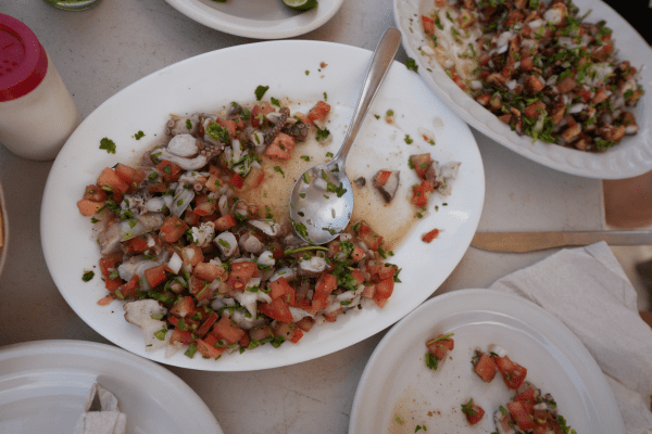 Delicious ceviche served at La Posada Milford dining