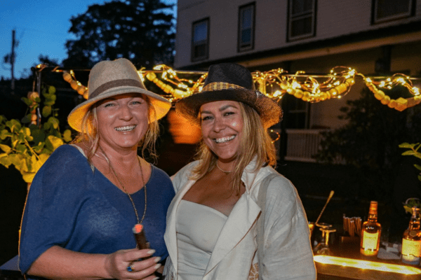 Corporate party event with guests networking at La Posada Milford