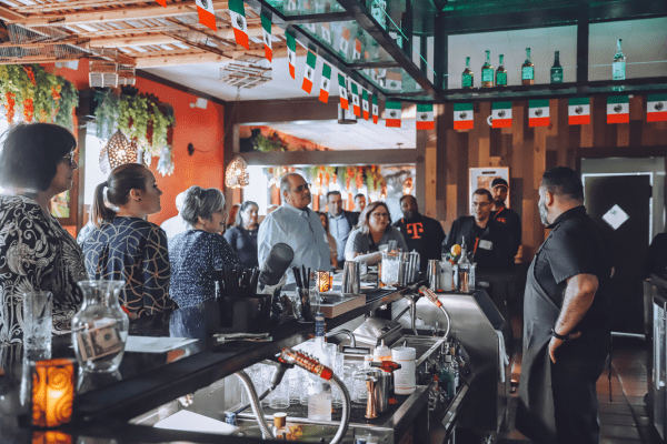 Professionals networking and socializing at La Posada Milford