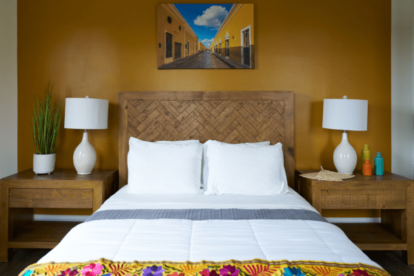 Spacious bedroom in Izamal Premium Queen Room at La Posada Milford hotel