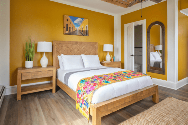 Cozy Izamal Premium Queen Room interior at La Posada Milford hotel