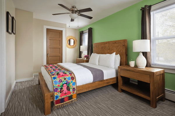 Luxurious bedroom in Presidential Suite at La Posada Milford hotel